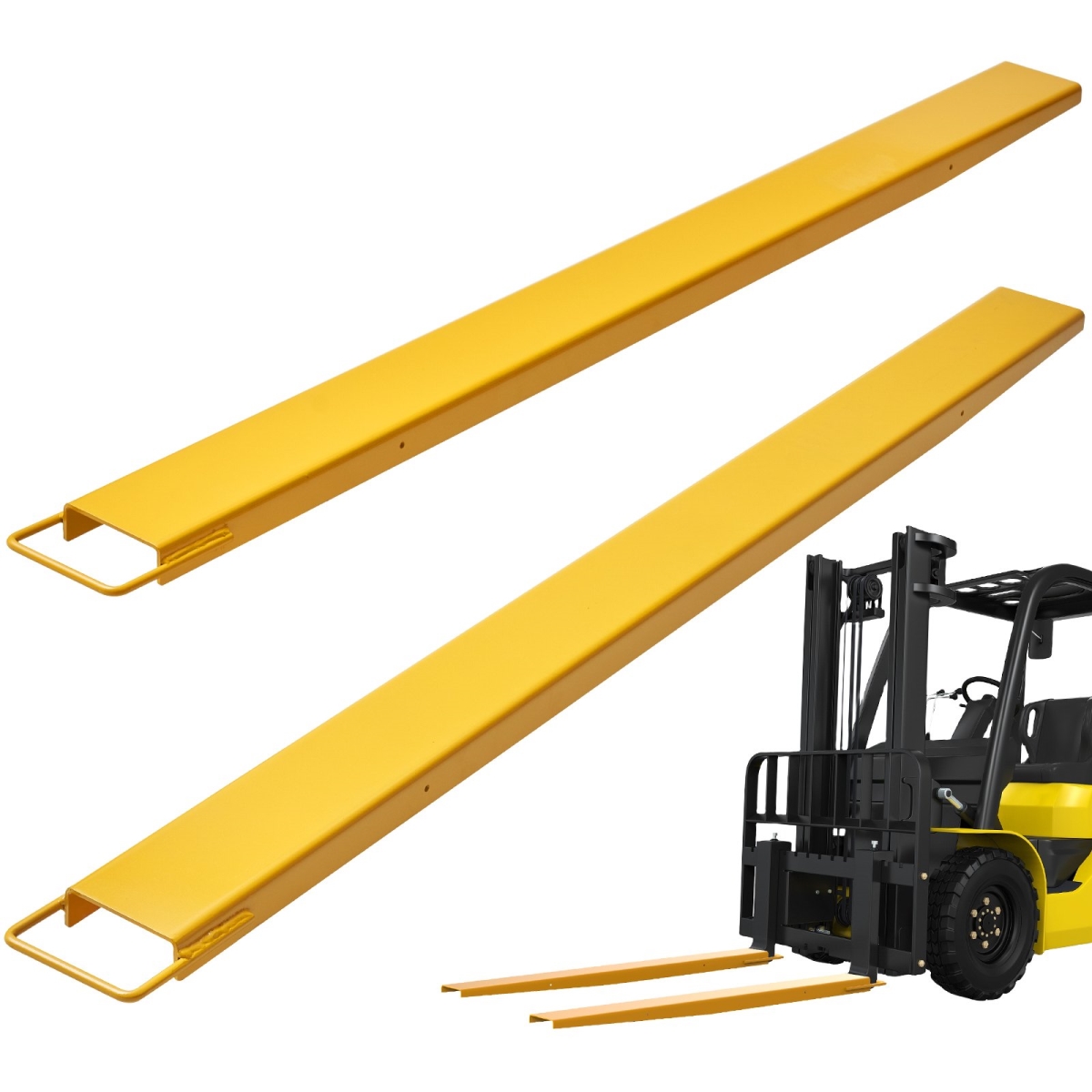 84 x 4.5 in. Pallet Fork Extensions for Forklifts, Yellow