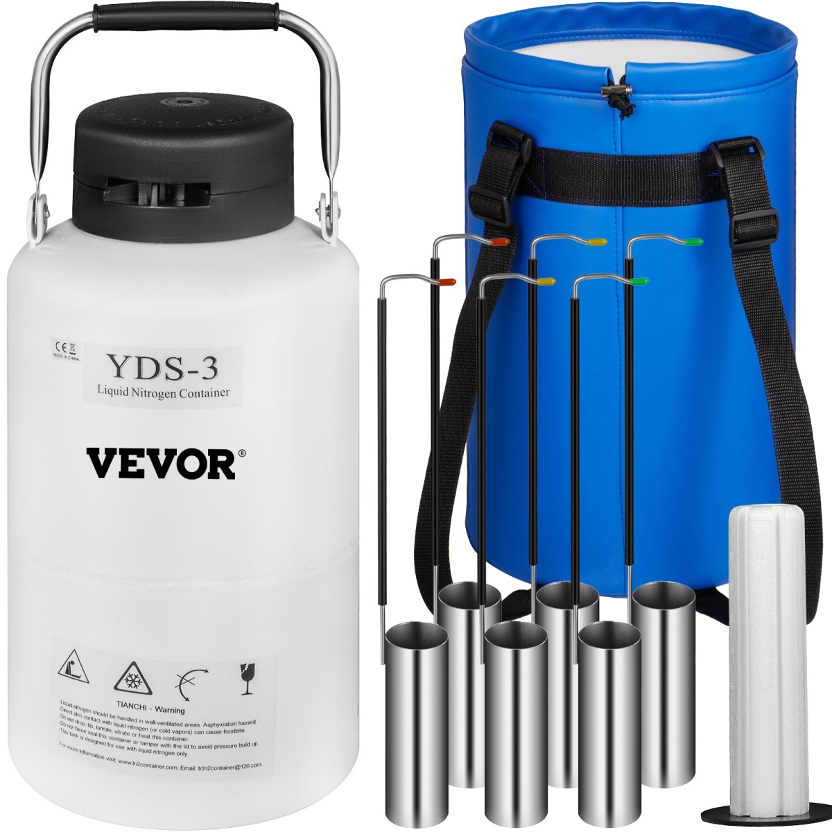 Picture of Vevor 3LYDRQ00000000001V0 3 Liter Aluminum Alloy Liquid Nitrogen Container