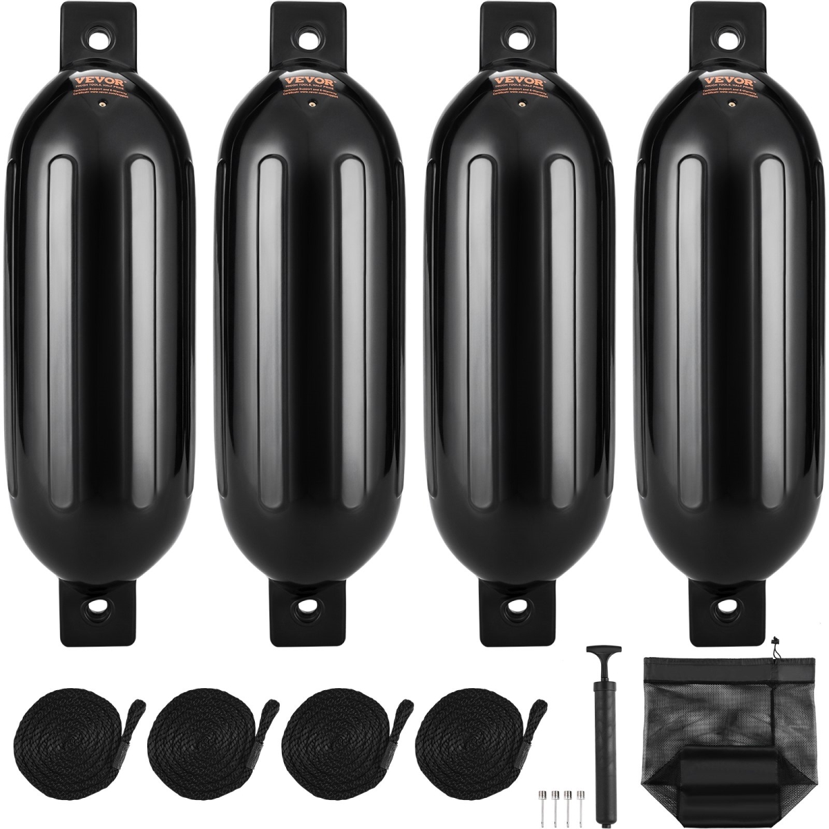 6.5 x 23 in. Boat Bumpers for Docking, Black