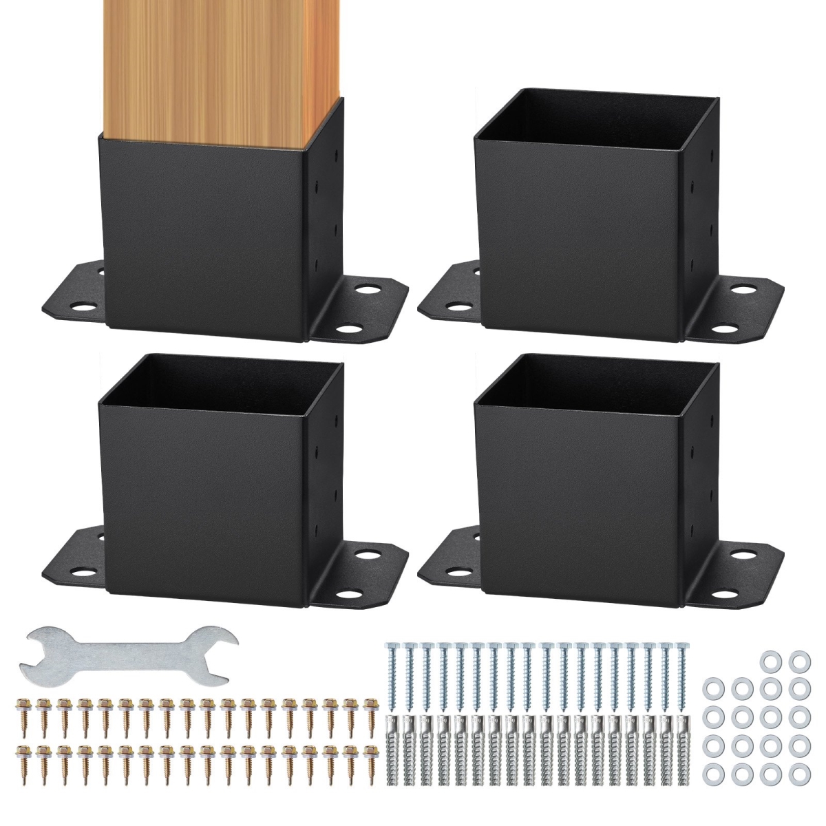6 x 6 in. Post Base Brackets - 4 Piece