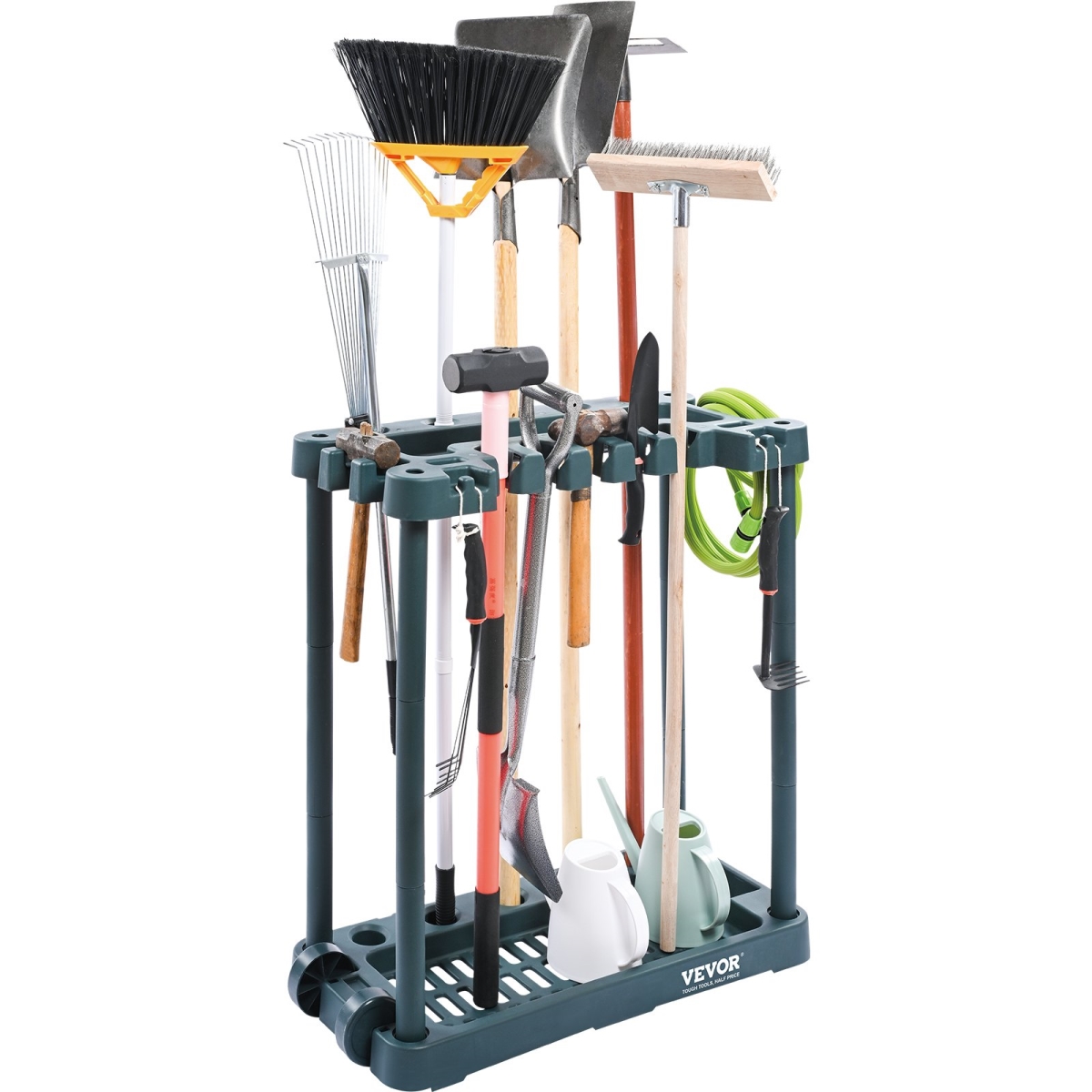 Garden Tool Storage Rack Garage Organizer 10 Slots Yard Broom Mop Holder