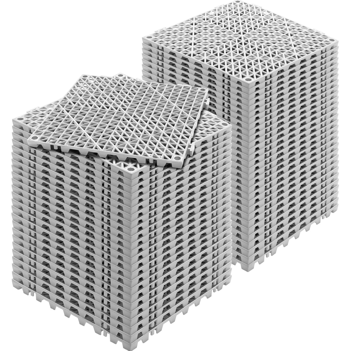 12 x 12 x 0.6 in. Splicing Interlocking Tile, Grey - 55 Piece