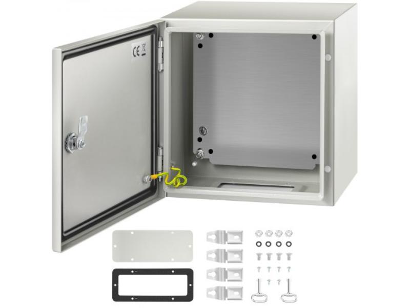 Picture of Vevor DQXJSTCFS30X30X20V0 12 x 12 x 8 in. Nema 4X Steel Electrical Box&#44; Gray & White