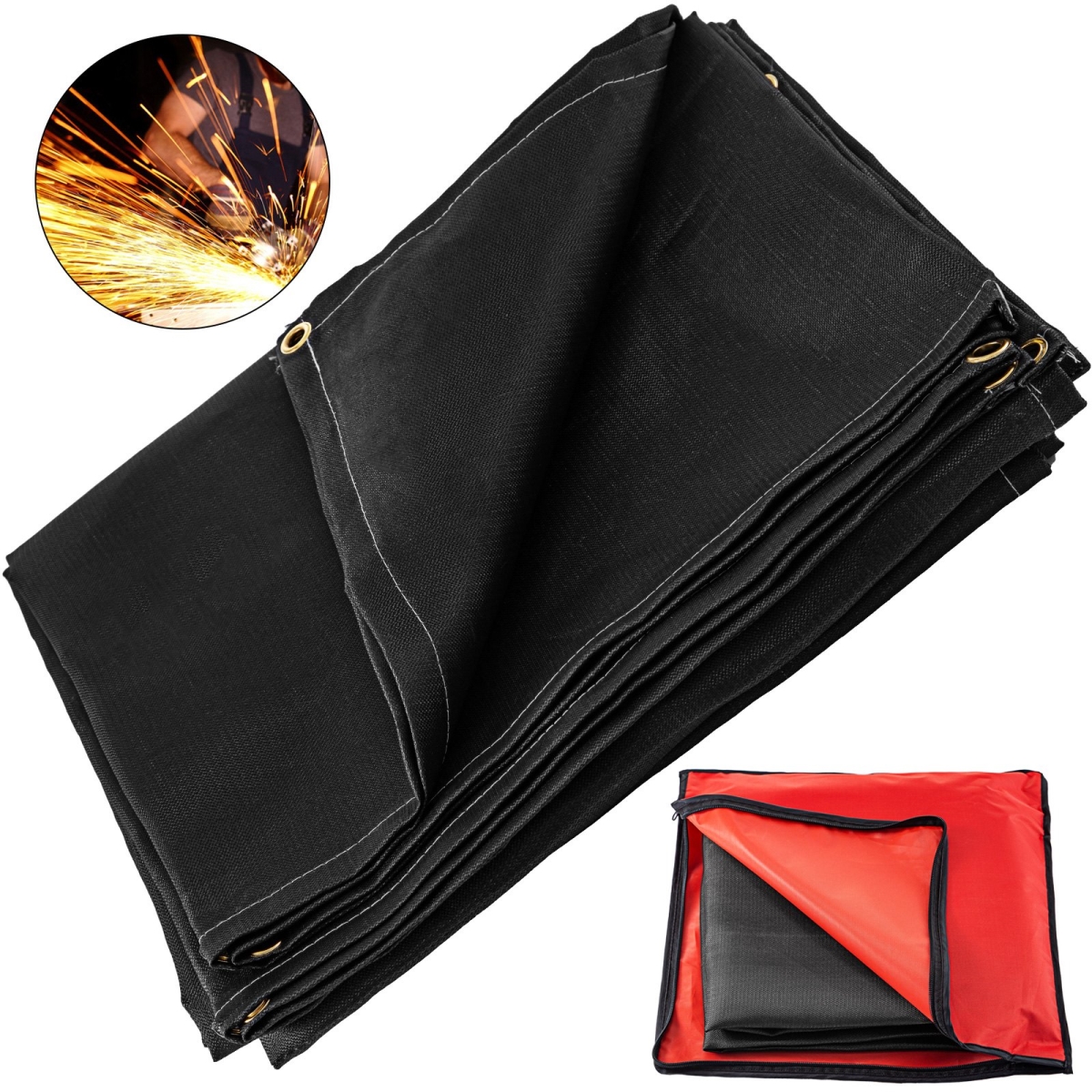 10 x 10 ft. Fiberglass Welding Blanket, Black