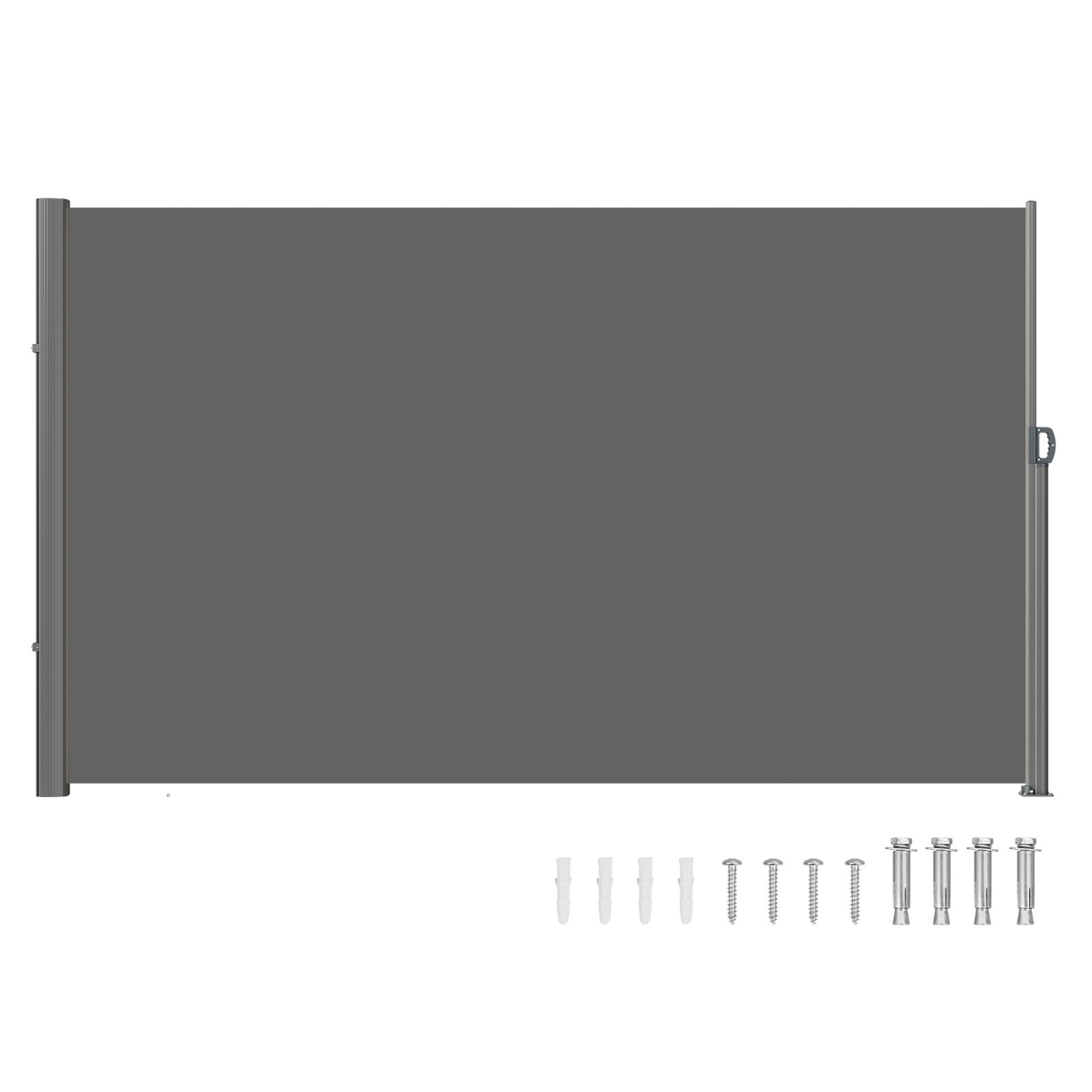 71 x 118 in. Retractable Side Awning, Grey