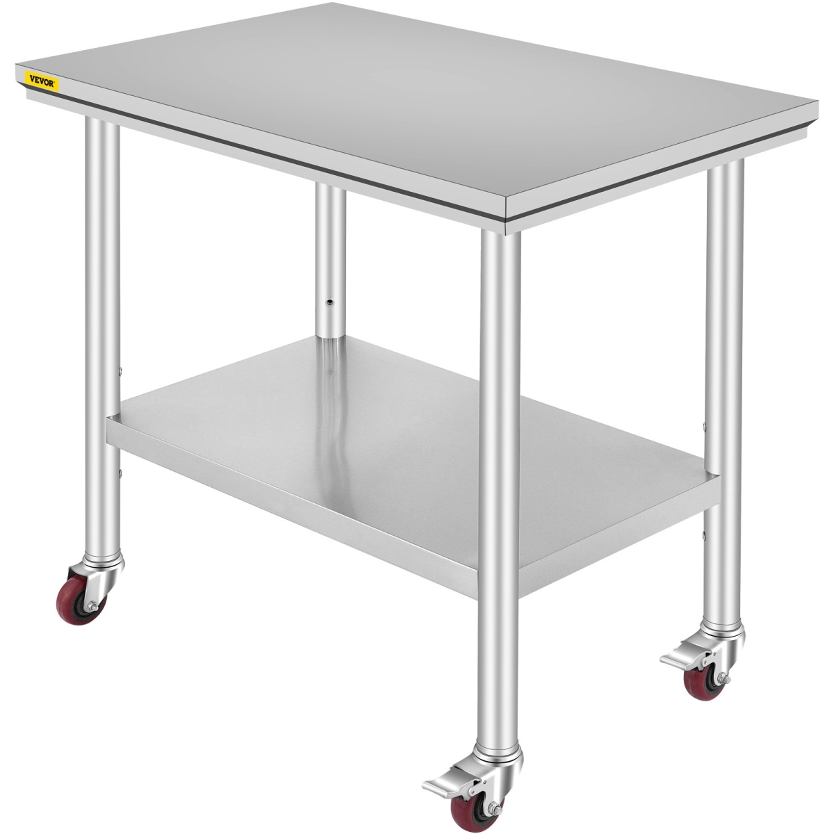 Picture of Vevor SYGZT36X24INDJL01V0 36 x 24 in. Stainless Steel Food Prep Work Table with 4 Wheels