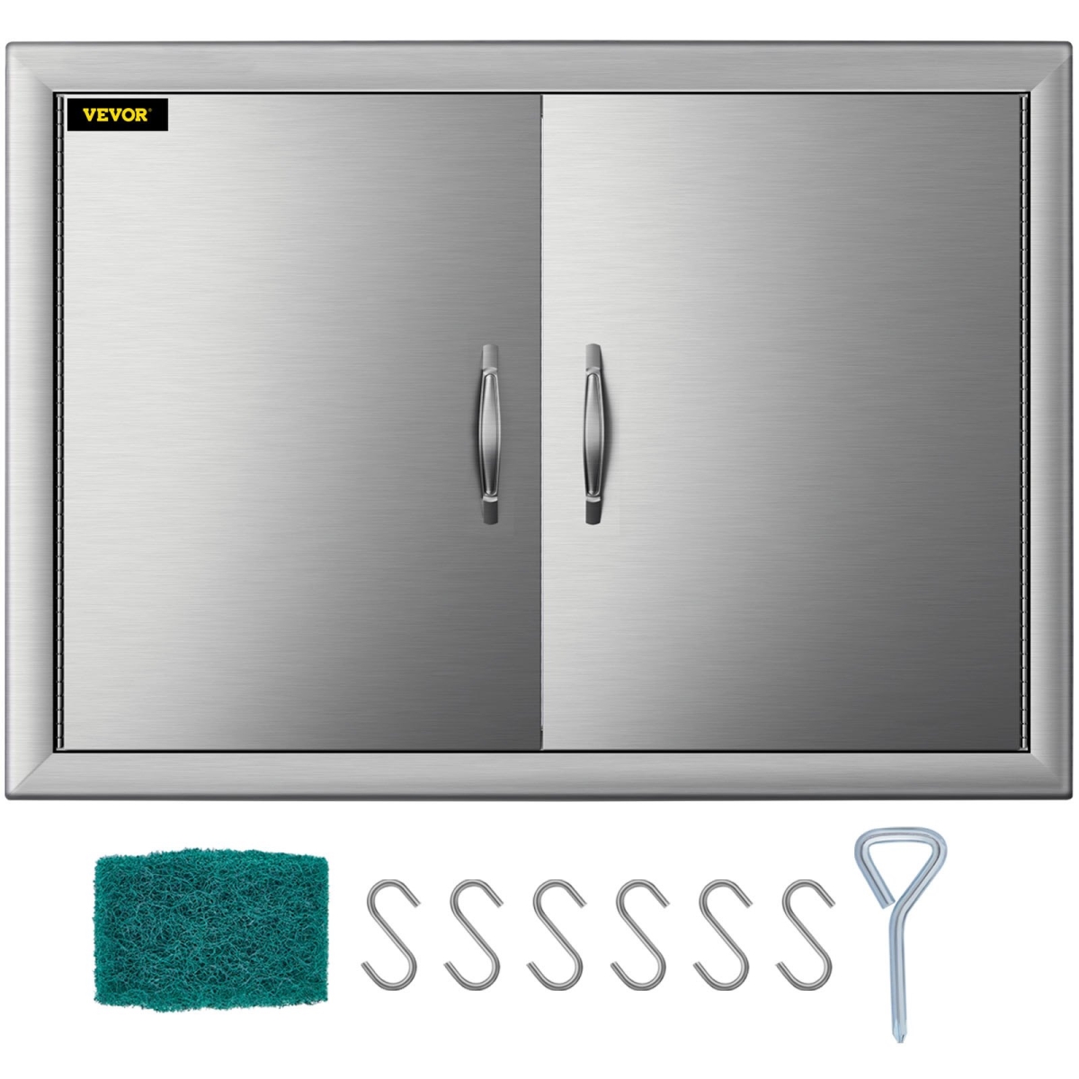 Picture of Vevor 19X28CBXGCGSKM001V0 28 x 19 in. BBQ Stainless Steel Access Double Door&#44; Silver