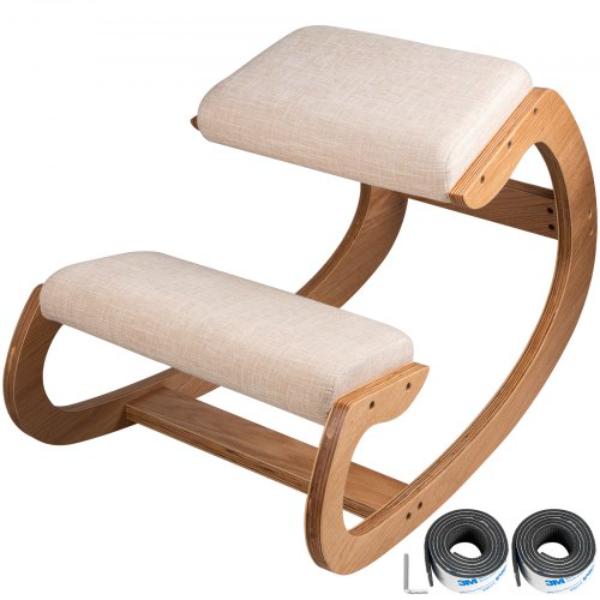 DNGDBXMSKJ0000001V0 Heavy Duty Better Posture Kneeling Stool Office Chair, White Oak