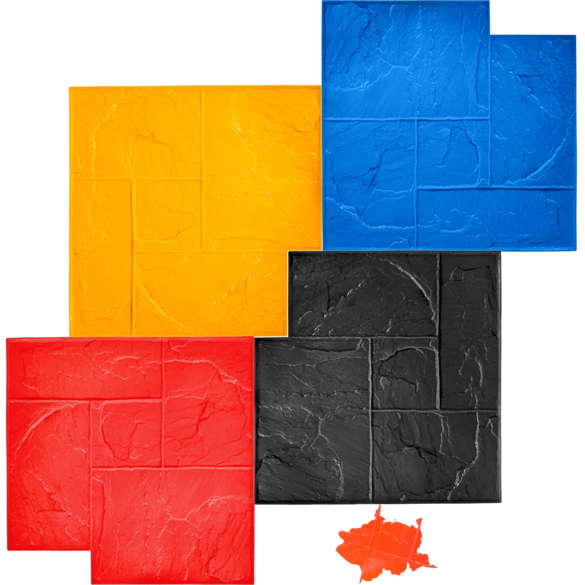 24 x 24 in. Polyurethane Concrete Stamping Mats, Slate - 4 Piece