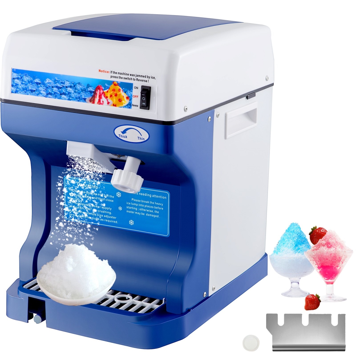 Picture of Vevor BBJ168SY000000001V1 110V 250W Electric Shaved Ice Machine with Adjustable Ice Texture