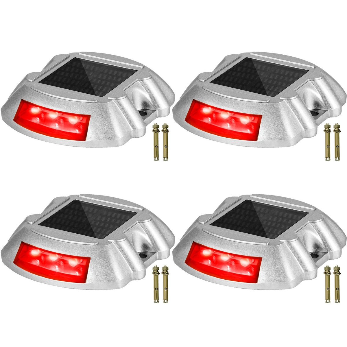 Picture of Vevor TYNDD4JTRD0000001V0 Solar Driveway Lights with Switch Button&#44; Red - Pack of 4