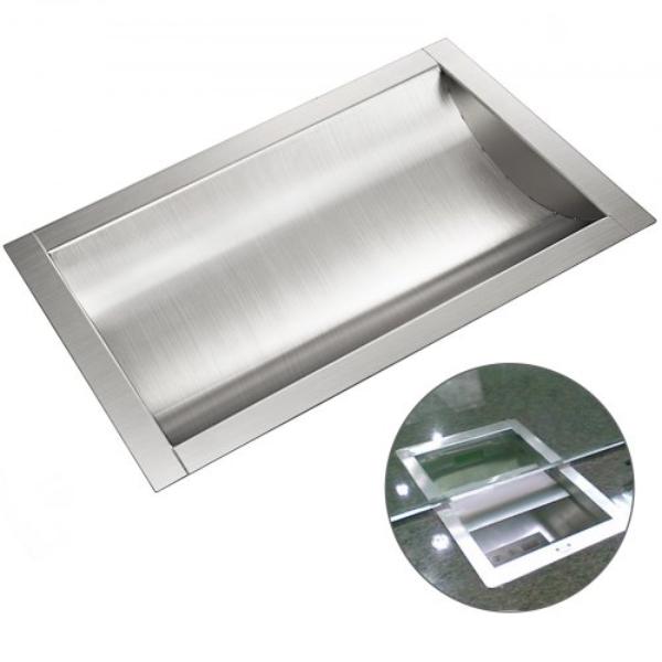 Picture of Vevor QRSTP14X10X2YC001V0 14 x 10 x 2 in. 304 Stainless Steel Drop-in Deal Tray - High for Cash Register Window&#44; Brushed