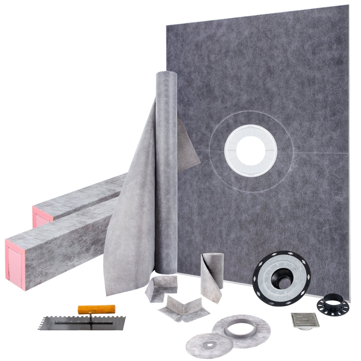 Picture of Vevor LYDZT38X60ABS1JYXV0 38 x 60 in. Shower Curb Kit with 4 in. ABS Offset Bonding Flange