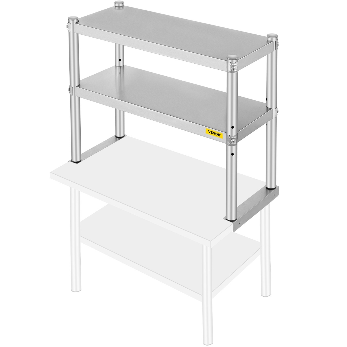 Picture of Vevor CFGZTSJSC12X30YC1V0 Double Tier Stainless Steel Overshelf&#44; Silver