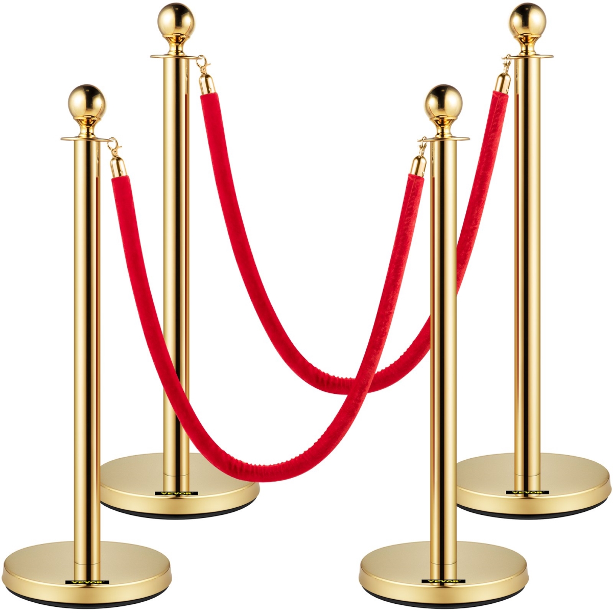 5 ft. Velvet Ropes & Posts, Red