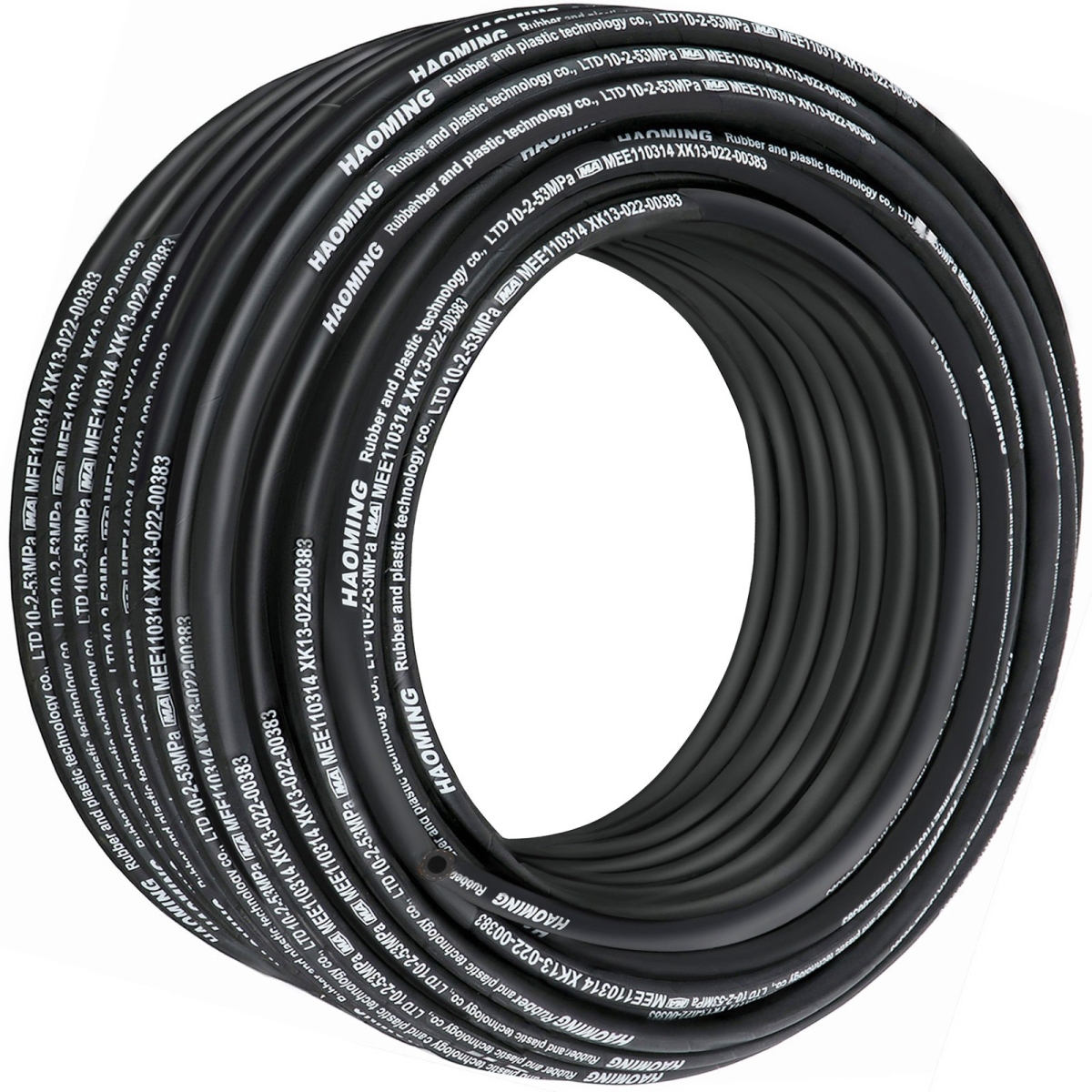 Picture of Vevor 00PSIHFSUMIYF3QDMV0 328 ft. Rubber Hydraulic Hoses with 2 High-Tensile Steel Wire Braid&#44; Black