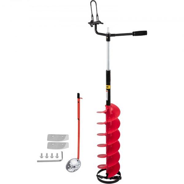 Picture of Vevor BZHSNLYC41348EQK6V0 8 in. Dia. Nylon Ice Drill Auger with 41 in. Length & 14 in. Adjustable Extension Rod&#44; Red & Black