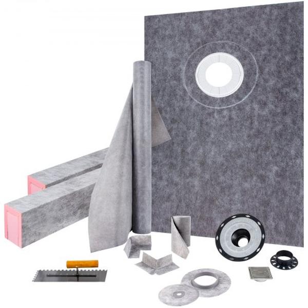 Picture of Vevor LYDZT38X60PVCAUR5V0 38 x 60 in. Watertight Shower Curb Kit with 4 in. PVC Offset Bonding Flange