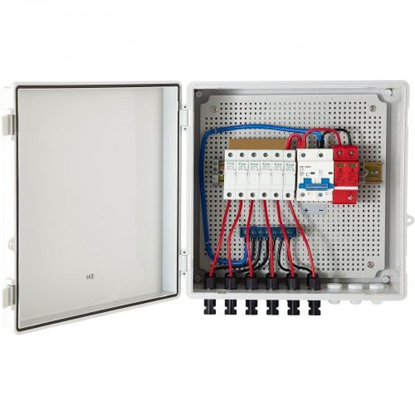 Picture of Vevor G2615A63AIP65ZY1RV0 6 String PV Solar Combiner Box with 15A Rated Current Fuse & 125A Circuit Breaker
