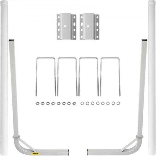 CTCDGHYL60PVC1WCBV0 60 in. Boat Steel Trailer Post Guide with White PVC Tube Cover - 2 Piece