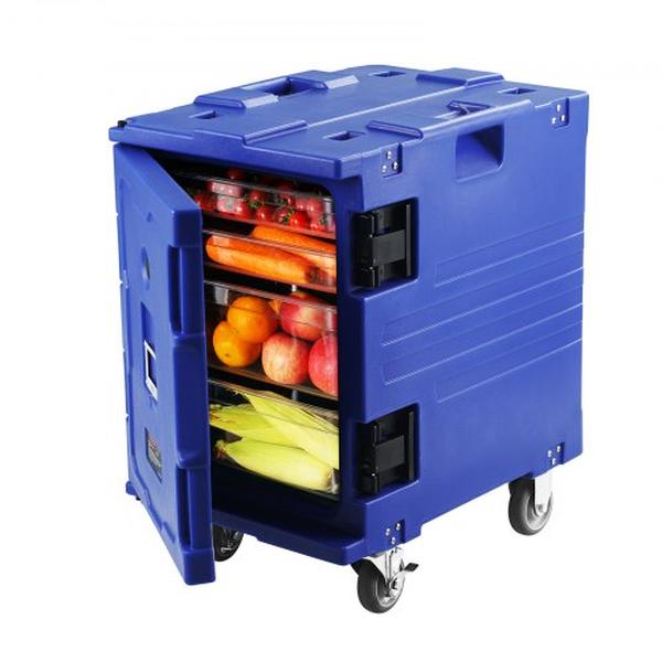 Picture of Vevor SPBWXL90-C90L781AV0 82 qt. Insulated Food Pan Carrier Hot Box for Catering LLDPE with Single Buckle&#44; Blue