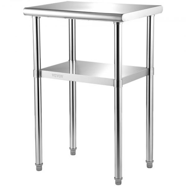 J24X18X36INCHUFT3V0 24 x 18 x 36 in. Stainless Steel Prep Table with 600 lbs Load Capacity Heavy Duty Metal Worktable