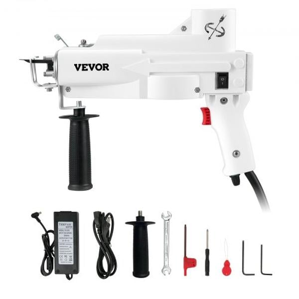 Picture of Vevor G550100W425MMH68YV1 110V Cut Pile Electric Carpet Tufting Gun Weaving Flocking Machine with Rug Machines Starter Kit