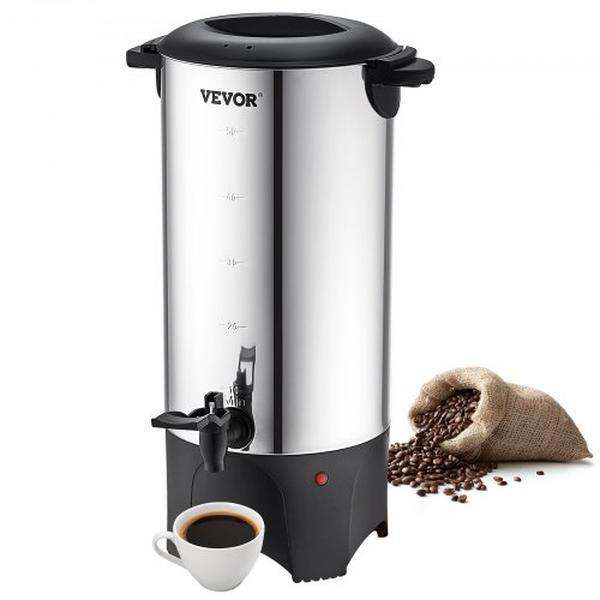Picture of Vevor BSYKFTDCJ50PPR98WV1 Commercial Coffee Urn for 50 Cup Stainless Steel Coffee Dispenser Fast Brew