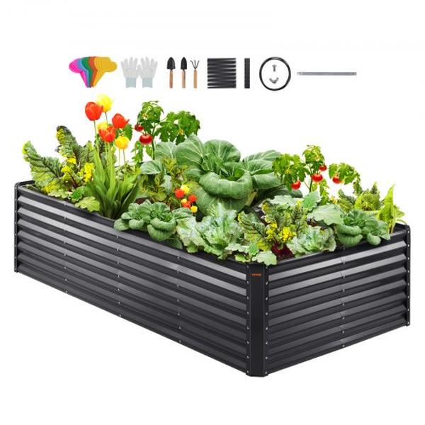 LDSJSZZCTSH94I35EV0 94.5 x 47.2 x 23.6 in. Flower Vegetable Galvanized Raised Garden Bed Planter Box
