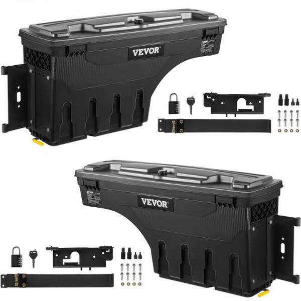 Picture of Vevor ZHSKU00000000000006 Left & Right Truck Bed Storage Tool Box for 2017-2021 Ford Super Duty&#44; Matte Black