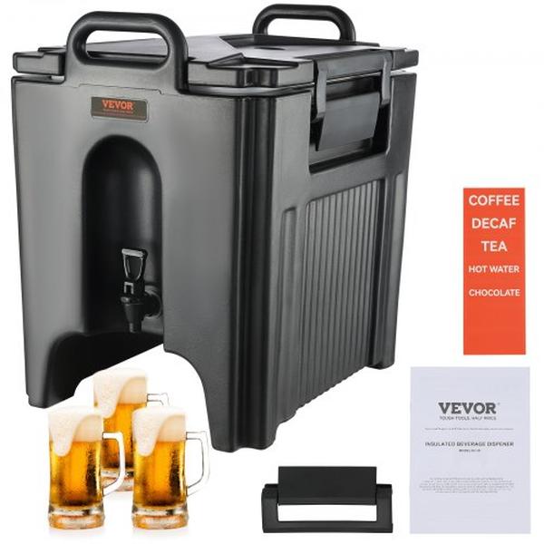 Picture of Vevor YLHLQQFX10JL0JHFAV0 10 gal Food-Grade Hot & Cold Insulated Beverage Dispenser Server Cooler with 1.18 in. PU Layer Two-Stage Faucet Handle