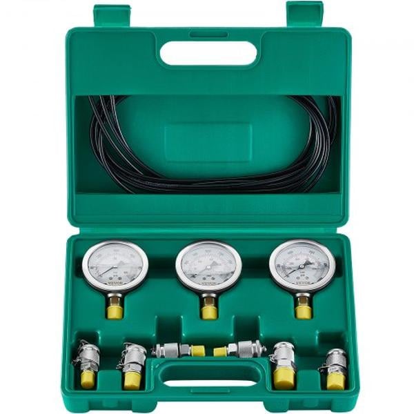 3 Gauge 250-400-600Bar 6-Test Couplings 3-Hydraulic Pressure Test Kit with Portable Carrying Case -  OPEN HOUSE, OP4325423