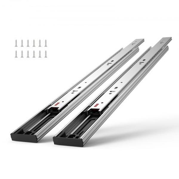 18 in. Drawer Slide Side Mount Rails with 100 lbs Load Heavy Duty Full Extension Steel Track - Pack of 12