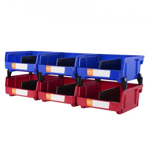 Picture of Vevor DDWLX6G00000096OEV0 11 x 11 x 5 in. Hanging Stackable Storage Organizer Bin&#44; Blue & Red - Pack of 6