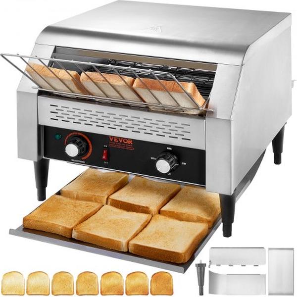 Picture of Vevor LSKMBJ450PMXDHB67V1 450 Slice Hour Belt Commercial Conveyor Toaster with Heavy Duty Stainless Steel Oven