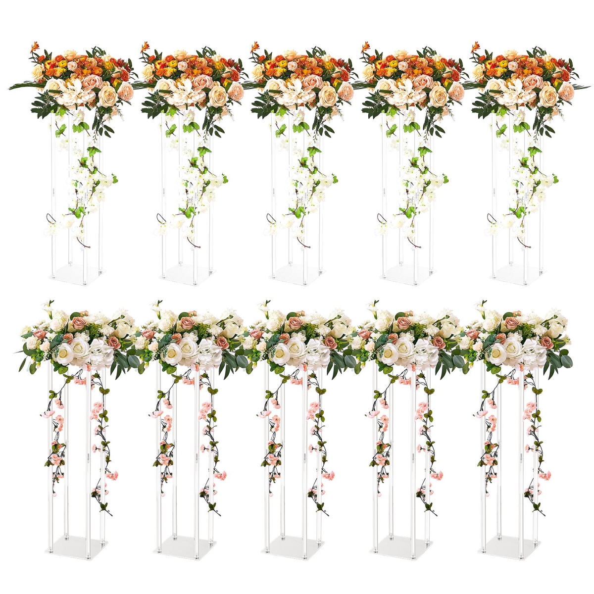 Picture of Vevor HLHJLFTJXKTLPNM7WV0 23.6 in. High Wedding Flower Stand with Acrylic Laminate - 10 Piece