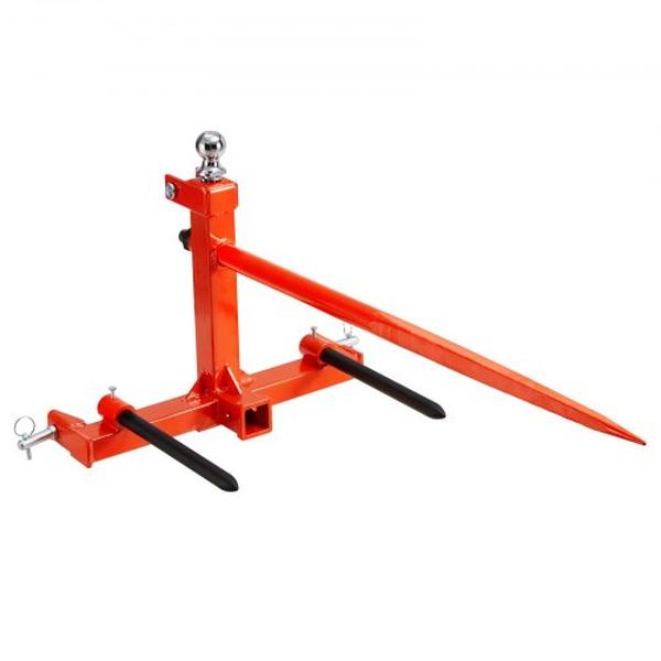 49 in. 1600 lbs Loading Capacity Hay Bale Spear with Three-Point Hitch Tractor Attachment - 2 Piece