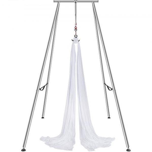 9.67 ft. Professional Aerial Yoga Frame & Hammock Swing Stand with 6.6 Yard Aerial Hammock, White -  Bradley Caldwell, BI4325445