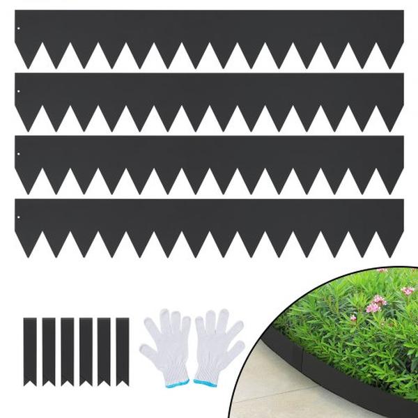 6 x 40 in. Strips Garden Steel Landscape Edging Border, Black - Pack of 4 -  PatioPlus, PA4325456