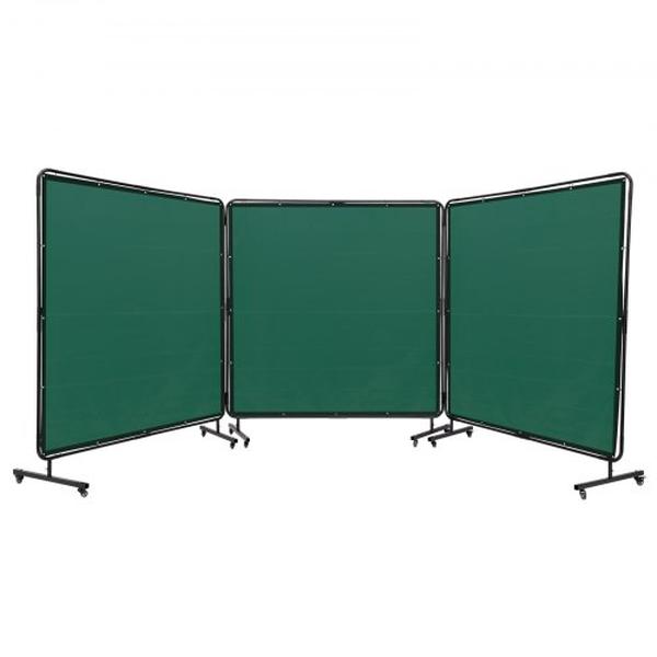 SMSHJPF6X6YCKQEXGV0 6 x 6 ft. 3-Panel Welding Curtain Screen with Frame, Green