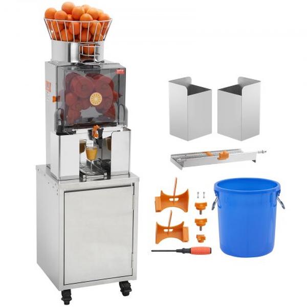 Picture of Vevor LSZDJLCZJQZDSRHLHV1 120W Automatic Feeding Commercial Orange Juice Extractor with Water Tap