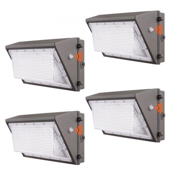 Picture of Vevor JXLEDBD100W40VM2UV6 100W 10800LM 5000K Commercial Outdoor Security LED Wall Pack Lighting Fixture with 180 LED Intelligent Light Sensing - 4 Piece