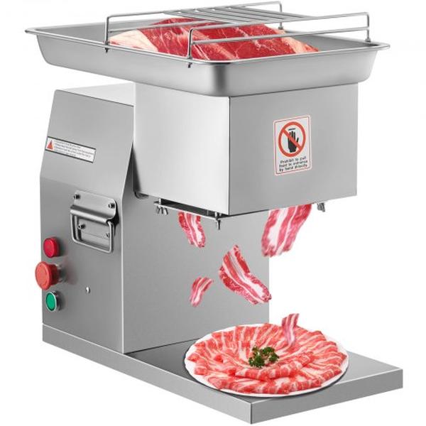 Picture of Vevor TSQPJ000000000001V1 1100 lbs 3 mm Stainless Steel Commercial Meat Cutter Machine with Pulley 600W Electric Food Cutting Slicer