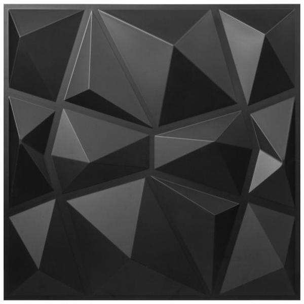 Picture of Vevor CZ5DM3D13ZBKPVCLJV0 19.7 x 19.7 in. Diamond 3D PVC Wave Panels for Interior Wall Decor Black Textured 3D Wall Tiles - Pack of 13