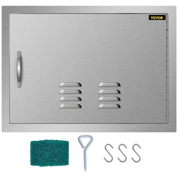 Picture of Vevor 17X24YCSPCGMDTFK1V0 24 x 17 in. Horizontal Island BBQ Access Door with Vents Stainless Steel Single Access
