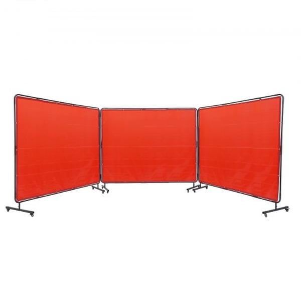 SMSHJPF6X8YCP2QHUV0 6 x 8 ft. 3-Panel Welding Curtain Screen with Frame, Red