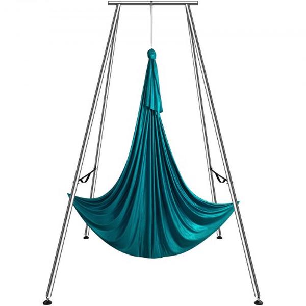 9.67 ft. Aerial Yoga Frame & Hammock Professional Yoga Swing Stand with 6.6 Yard Aerial Hammock, Green -  Bradley Caldwell, BI4325529