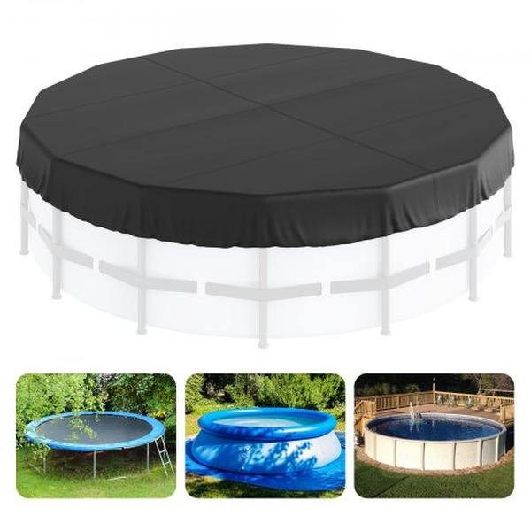 Picture of Vevor DSYCAQYCG18F6KPXNV0 18 ft. Round Pool Solar Cover for Above Ground Safety with Drawstring Design&#44; Black