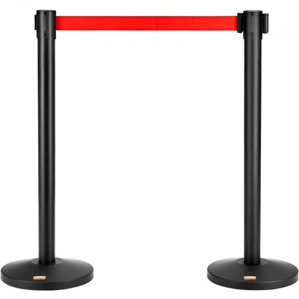 Picture of Vevor ZGGLZHSTZX2JQGN8RV0 Crowd Control Stanchion Barriers with Carbon Steel Baking Painted Stanchion Queue Post - Pack of 2