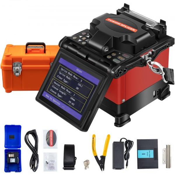 JW4108SGQJPJ00001V1 Automatic Focus JW4108S FTTH Fiber Optic Fusion Splicer for 5 in. Digital LCD Screen Machine Fiber Cleaver Kit -  Vevor